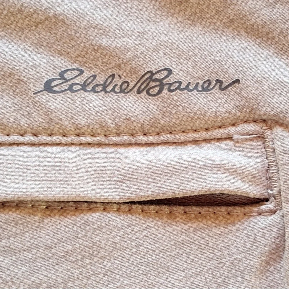 Eddie Bauer Mens 32 Horizon Guide Chino Shorts Tan Khaki Stretch Nylon D1053065